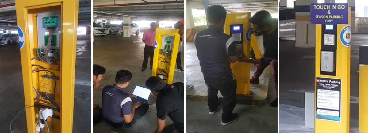 駐車場入出庫口に設置されたBecke i12 SIP音声インターカム