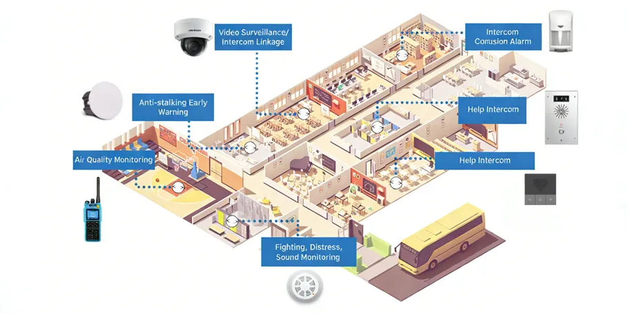 スマートキャンパス統合センシング・連動ソリューション | Becke Telcom キャンパスセキュリティ